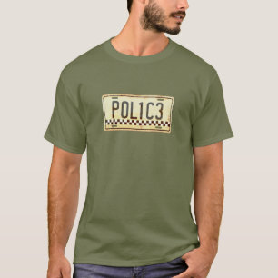 Funny Police Officer Car Licence Bord Graphic T-shirt