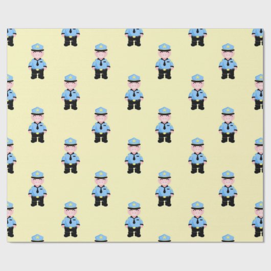 Funny Police Pigs Pattern Cadeaupapier (Vlak)