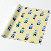 Funny Police Pigs Pattern Cadeaupapier (Uitgerold)