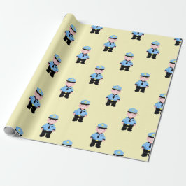 Funny Police Pigs Pattern Cadeaupapier