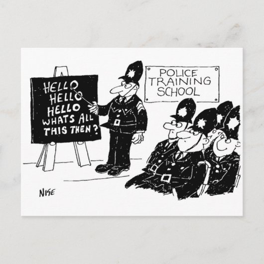 Funny Police Training School Briefkaart (Voorkant)