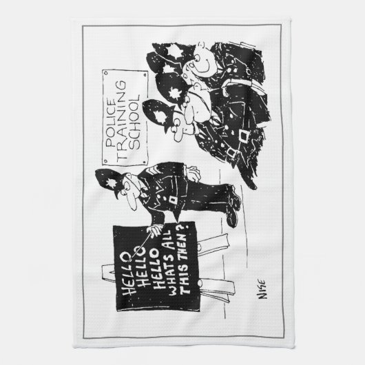 Funny Police Training School Theedoek (Verticaal)