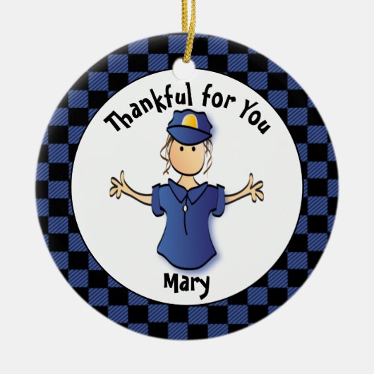 Funny Policewoman Gift - Funny Police Officer Idea Keramisch Ornament (Voorkant)