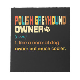 Funny Polish Greyhound Vintage Retro Dog Mom Dad G Notitieblok