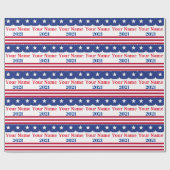 Funny Political Campaign Custom Name American Flag Cadeaupapier (Vlak)