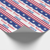 Funny Political Campaign Custom Name American Flag Cadeaupapier (Hoek)