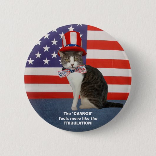 Funny Political Cat/Kat Ronde Button 5,7 Cm (Voorkant)