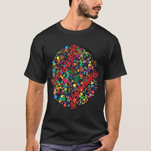 Funny Polka Dot Baseball Lover Player Internationa T-shirt (Voorkant)