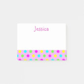 Funny Polka Dots on Pink Girly Post schrijft Post-it® Notes (Voorkant)