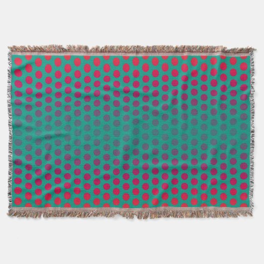 Funny Polka Dots Pattern green red + jouw idee Deken (Voorkant)