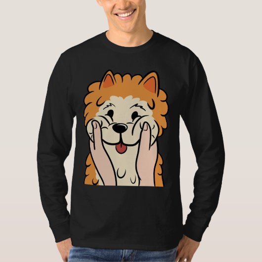 Funny Pomeranian Chubby Cheeks T-shirt (Voorkant)