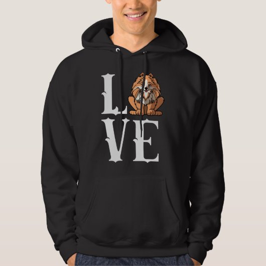 Funny Pomeranian Dog Mam Dad Love R Hoodie (Voorkant)