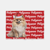 Funny Pomeranian Dog Name Pattern Christmas Fleece Deken (Voorkant (Horizontaal))