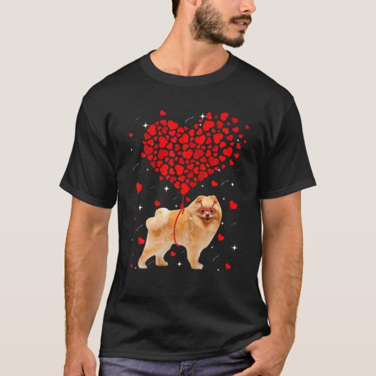 Funny Pommeren Valentijn Pet Puppy Hondenliefhebbe T-shirt (Voorkant)