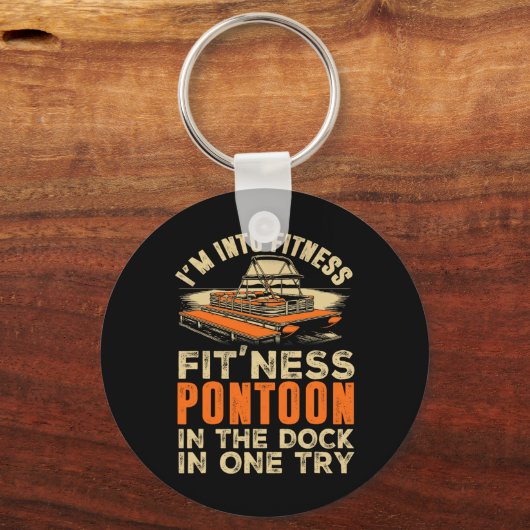 Funny Pontoon Captain Boating 1  Sleutelhanger (Voorkant)