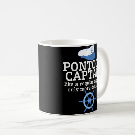 Funny Pontoon Captain Coffee Mok Sailing Boat Gift (Voorkant rechts)