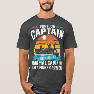 Funny Pontoon Kapitein Boat Lake Boating Beer voor T-shirt