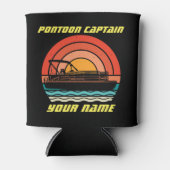 Funny Pontoon Kapitein Summer Boating  Blikjeskoeler (Voorkant)