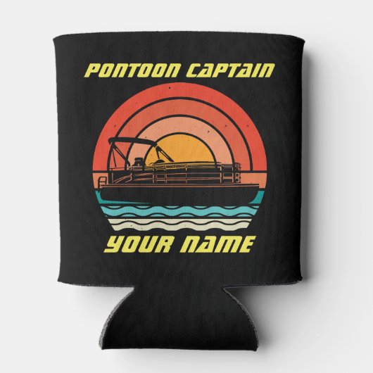 Funny Pontoon Kapitein Summer Boating  Blikjeskoeler (Achterkant)