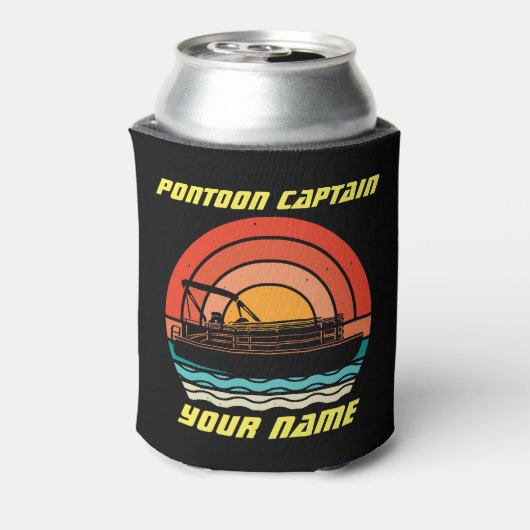 Funny Pontoon Kapitein Summer Boating Blikjeskoeler (Blikje Achterkant)