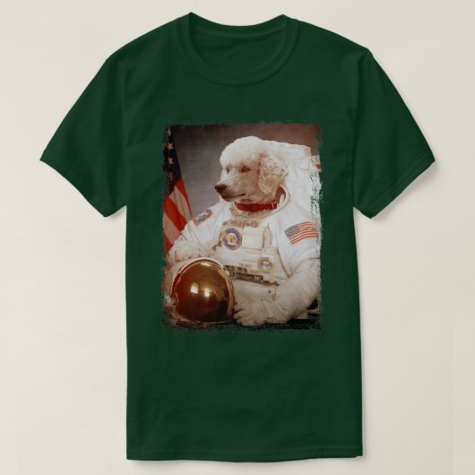 Funny Poodle Astronaut Moon Space Mission Animal A T-shirt (Design voorkant)