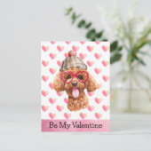 Funny Poodle be My Valentijn Dog Valentijnse Feestdagenkaart (Staand voorkant)