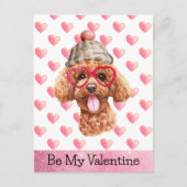 Funny Poodle be My Valentijn Dog Valentijnse Feestdagenkaart (Voorkant)