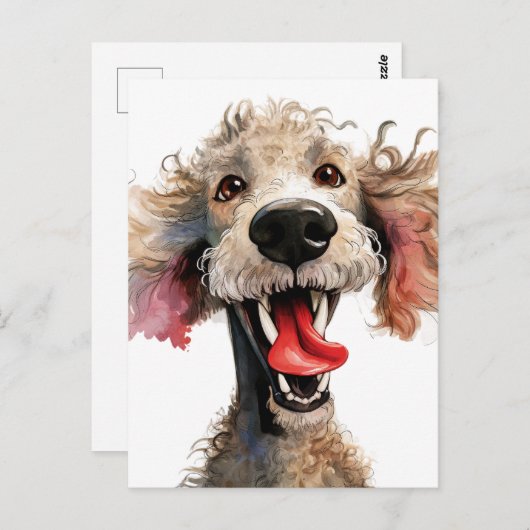 Funny Poodle Cartoon Briefkaart (Voorkant / Achterkant)
