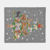 Funny Poodle Christmas Tree Decor Ornament Costume Fleece Deken (Voorkant (Horizontaal))