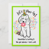 Funny Poodle Dog Donuts Birthday Party Kaart (Voorkant)