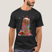 Funny Poodle Dog Tree kerstlampjes Pajama T-shirt (Voorkant)