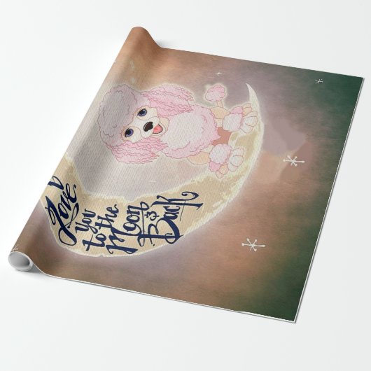 Funny Poodle | Grote vogelcadeau Cadeaupapier (Uitgerold)