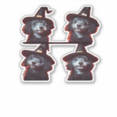 Funny Poodle Halloween Costume � Cute Dog Photoboo Sticker (Voorkant)