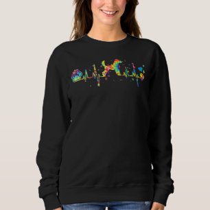 Funny Poodle Heartbeat Tie Dye Dog Trui