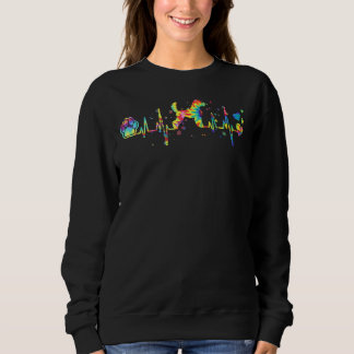 Funny Poodle Heartbeat Tie Dye Dog Trui