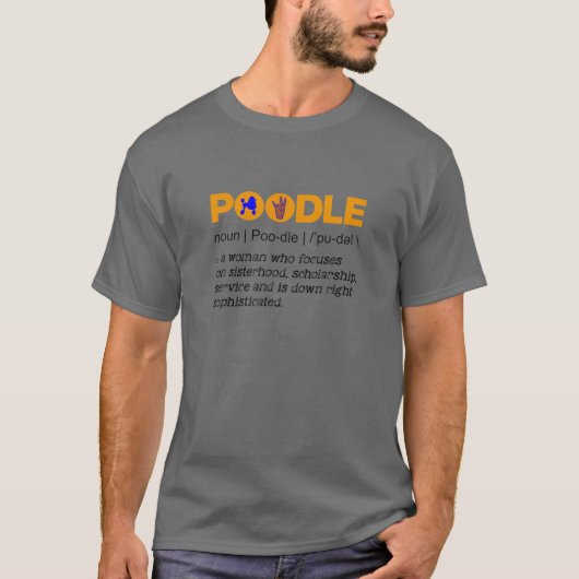 Funny Poodle Hondenliefhebbers Noun Gamma Rho Hand T-shirt (Voorkant)