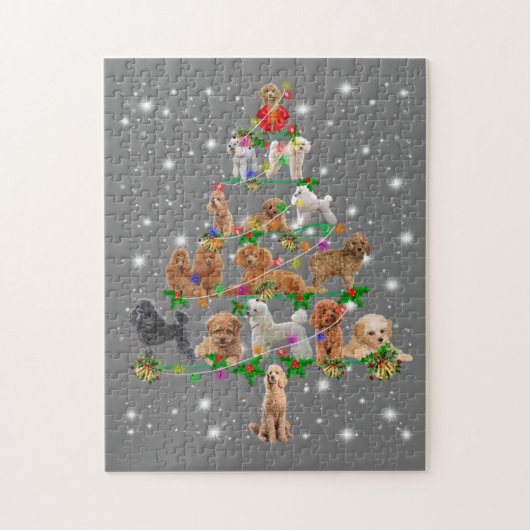Funny Poodle kerstboom Decor Ornament Costuum Legpuzzel (Verticaal)