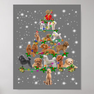 Funny Poodle kerstboom Decor Ornament Costuum Poster