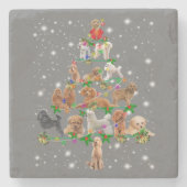 Funny Poodle kerstboom Decor Ornament Costuum Stenen Onderzetter (Voorkant)