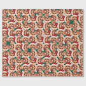 Funny Poodle-kerstpatroon Cadeaupapier (Vlak)