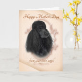 Funny Poodle Moederdag Kaart (Gele Bloem)