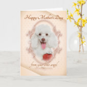 Funny Poodle Moederdag Kaart (Gele Bloem)