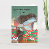 Funny Poodle op kerstcadedag Kaart (Voorkant)