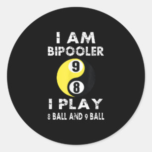 Funny Pool Billiards Billiard Ik ben Bipoer Ronde Sticker