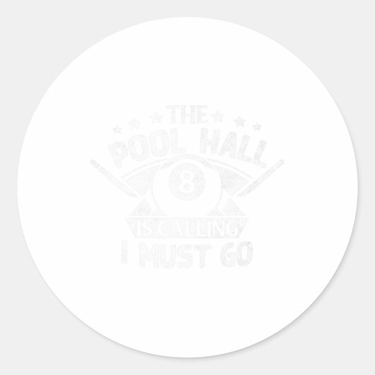 Funny Pool Billiards Gift Pool Hall noemt me Ronde Sticker (Voorkant)