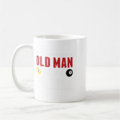 Funny Pool Billiards Player Old Man with Cue Stick Koffiemok (Links)