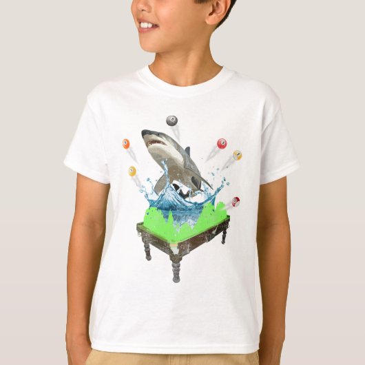 Funny Pool Billiards Shark T-shirt (Voorkant)