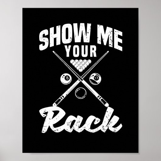 Funny pool billiers player snooker sport poster (Voorkant)