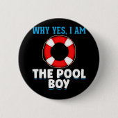 Funny Pool Boy Swimmer Humor Ronde Button 5,7 Cm (Voorkant)