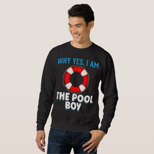 Funny Pool Boy Swimmer Humor Trui (Voorkant volledig)